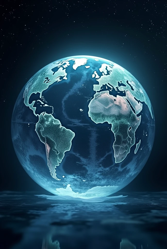 Make me a very big glass picture depicting the world just like glass