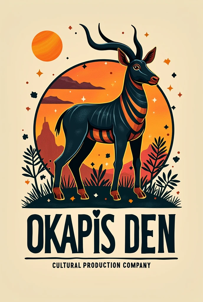 Okapi&#39;s Den cultural production company logo