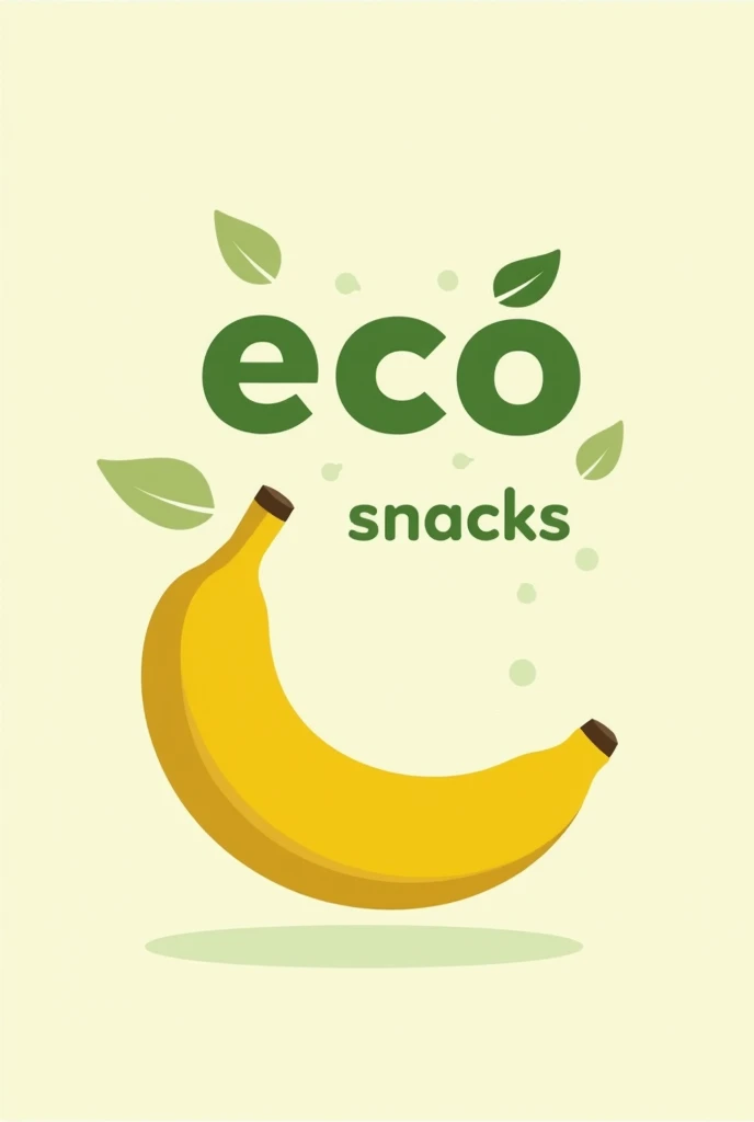 A logo called: Eco Snacks.
It must be understandable. The design must be clean and highlight the biodegradable with green and brown colors.. Include a simple image of banana snacks below the text, highlighting a Natural style. The logo should convey an eco-friendly and friendly feel..