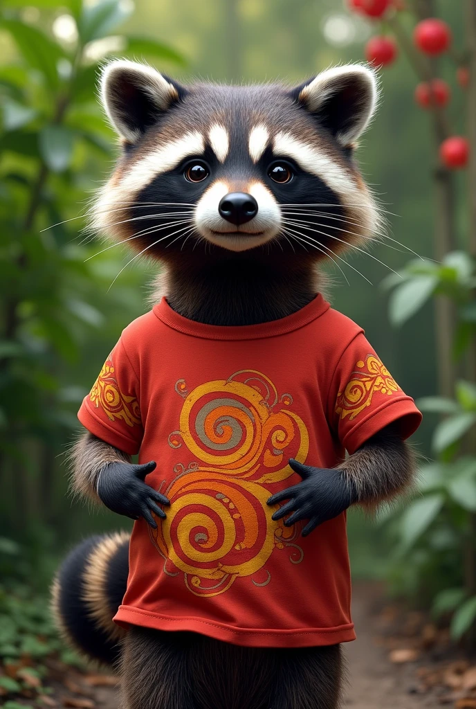 racoon with Flamengo Tshirt