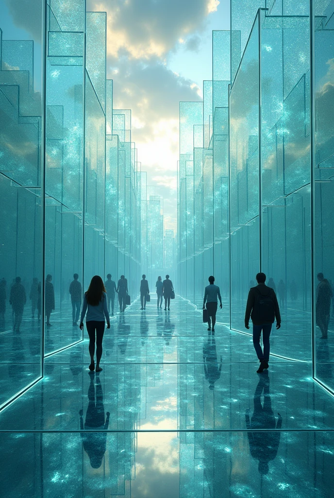 Make me a glass maze and how many people are in it
