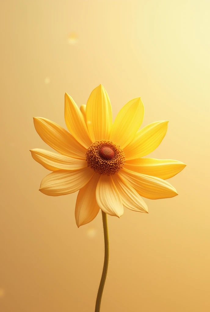 Golden flower with brown centers, simple design 
