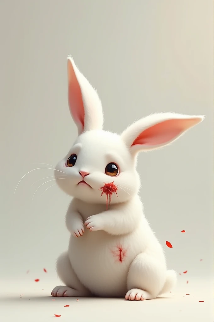 White and wounded rabbit