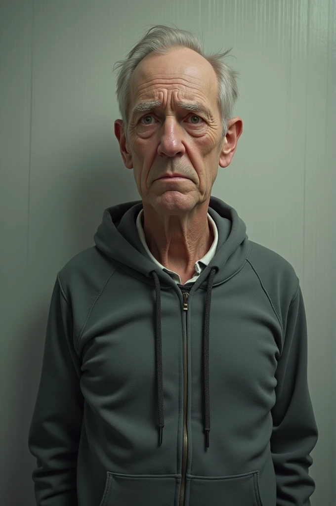make a 2 man out of 1.72 cm tall, light-skinned, honey-colored eyes, 108 kg, with receding hairlines, his face reflecting emotional exhaustion and depression 