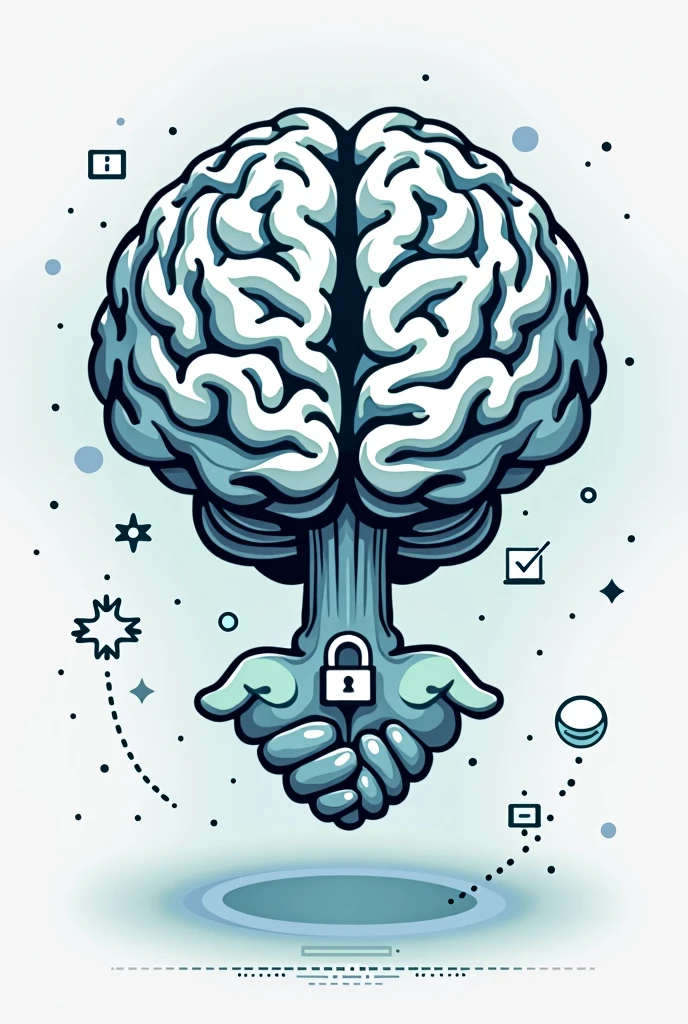 a stylized brain, representing the psychology behind mental triggers.
Icons like a padlock (till "Security"), one hand shaking another (till "trust"), e um checkmark (till "autoridade").
make a book cover shape