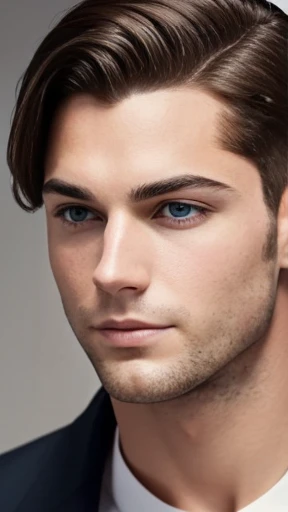Perfect man Aksamit medium hair focus on the face