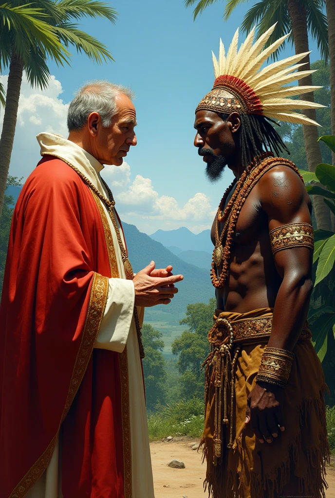 Catholic confronting African religious leader