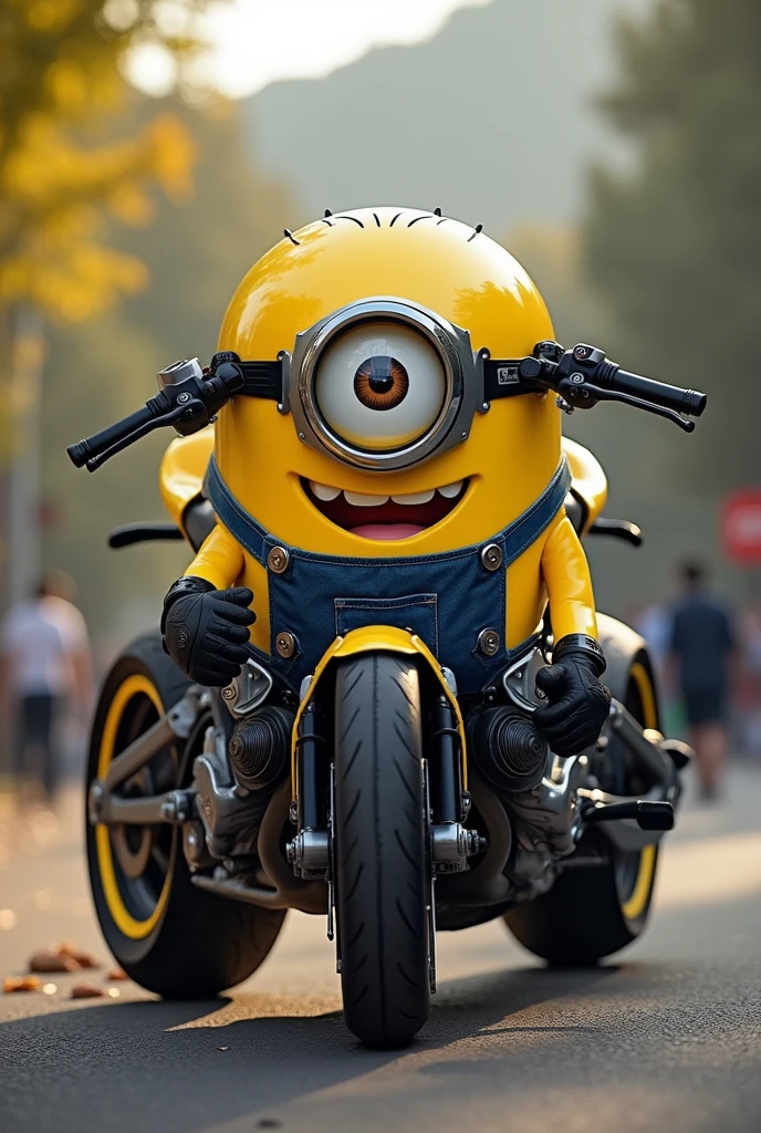 Buell XB9 naked motorcycle characterized with Minions' appearance