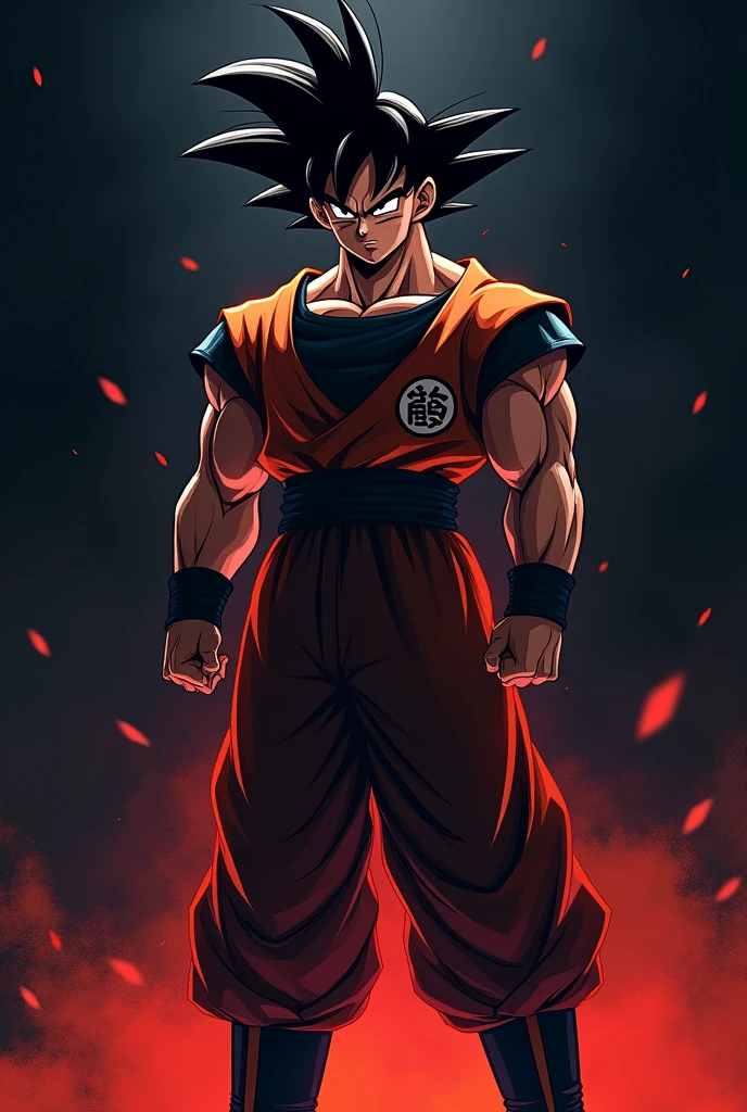 Black Goku background taxt stylish Goku