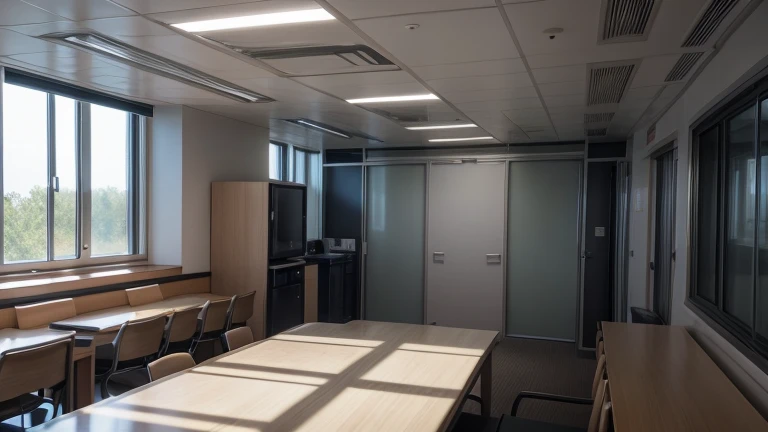 Create an image of the interior of a research center