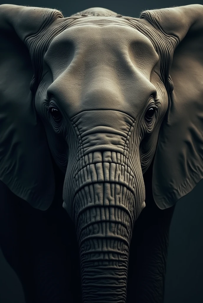 Only showing the elephant's eyes does not need to show the body