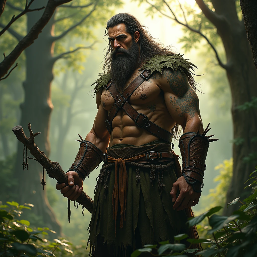 a leather-clad druid