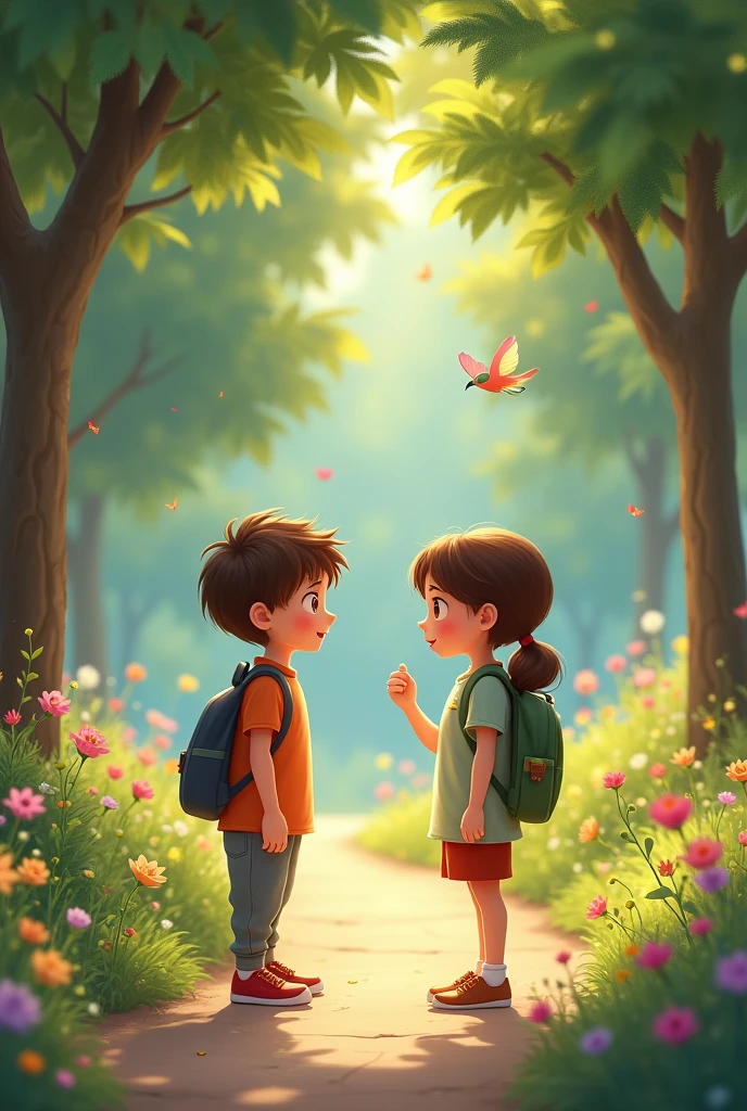 BOY MEETS GIRL IN PARK AND ASKS HER HOW HE CAN HELP SAVE ENERGY.