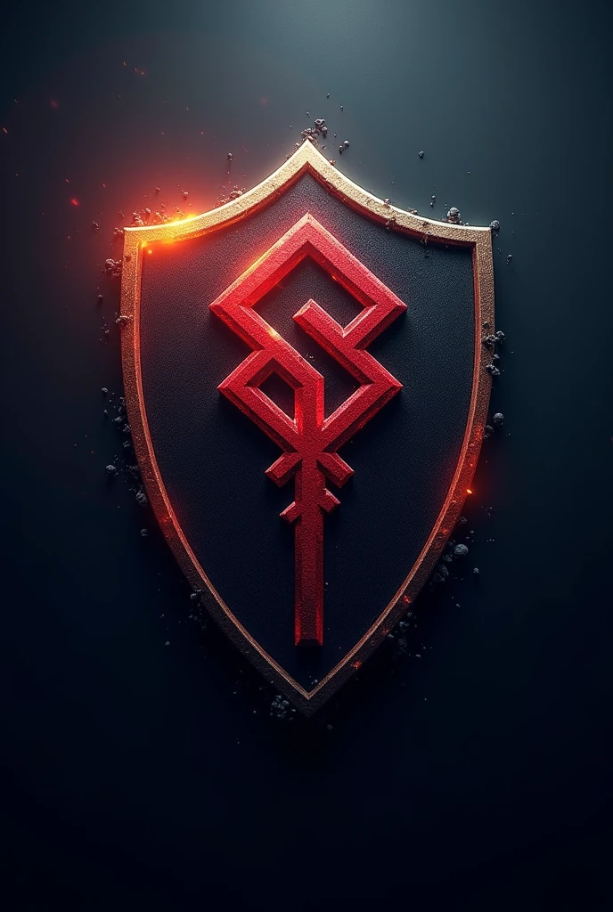 Create a shield for a professional football team, The name of the painting is The Nameless,