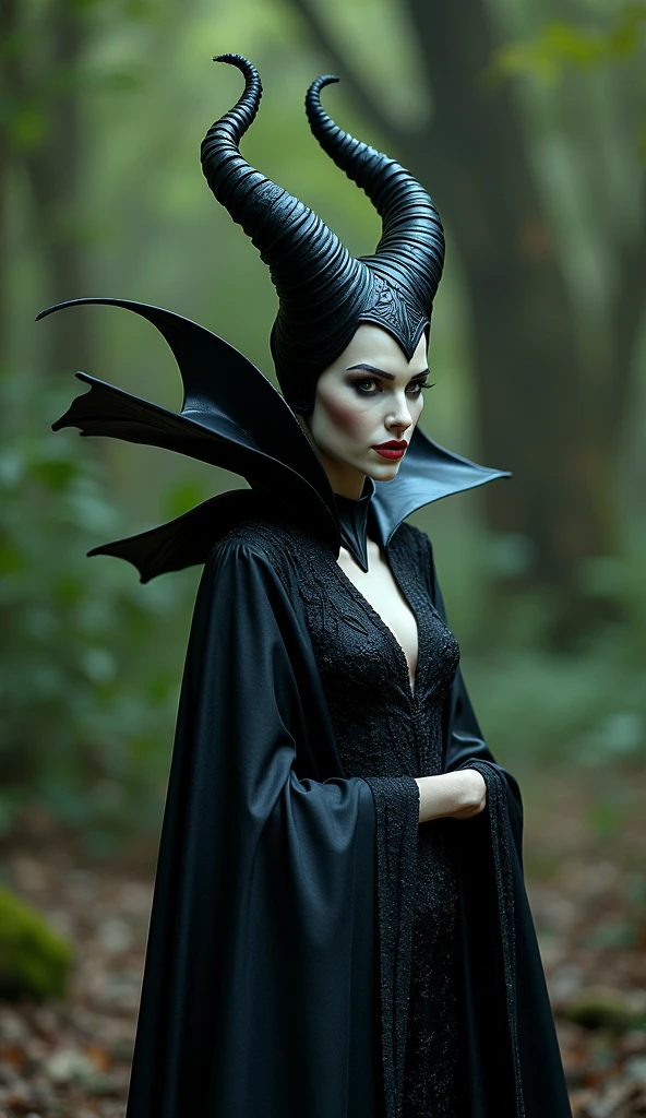 Maleficent in the process of transforming into a dragon, she is not quite human, yet not quite a dragon