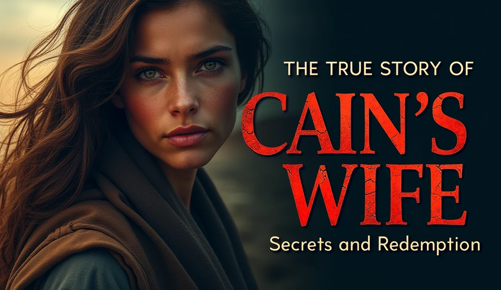YouTube Cover Prompt:
Title: "The True Story of Cain's Wife: Secrets and Redemption"
Visual Description:
Main Image: A dramatic and realistic portrait of Cain's wife, with an expression of mystery and reflection. She must appear deep and emotional, with a look that suggests a complex and painful story.
Setting: A dark and atmospheric setting, which refers to exile and the challenges faced. It may include a background of an arid desert or a ruined ancient city landscape, reflecting an idea of construction and exile.
Visual Elements:
Shadow and Light: Play with contrasts of light and shadow to create an atmosphere of mystery and tension.
Rupture Effect: Add a crack or fluke effect to the image to symbolize the impact of the curse and the secrets revealed.
Catchy Text: Use large, impactful fonts with contrasting colors. For example: "Secrets Revealed!" in red or gold letters. "The True Story of Cain's Wife" in a smaller but still readable font.
Extra Details: Include a subtle image of a city under construction (like Enoch) in the background, or discreet biblical symbols to add depth and connection to the theme.
Style: The design should be dramatic and intriguing, capturing the essence of the mystery and complexity of Cain's wife's story. Use a color palette that combines dark tones with vibrant highlights to attract attention and spark curiosity.