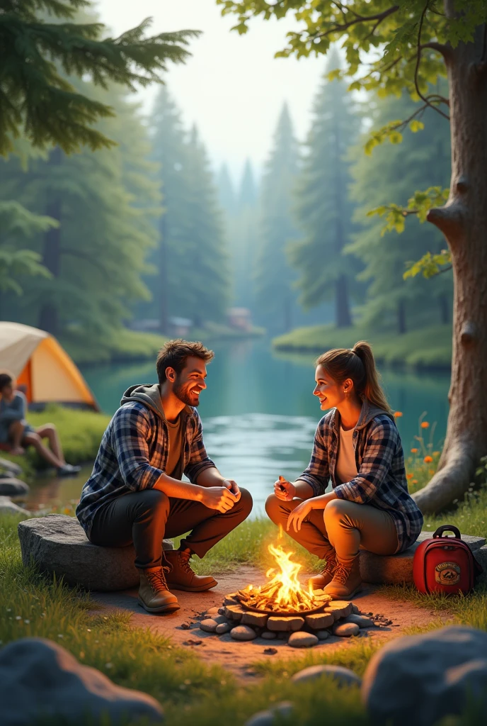 2 people in a camp 