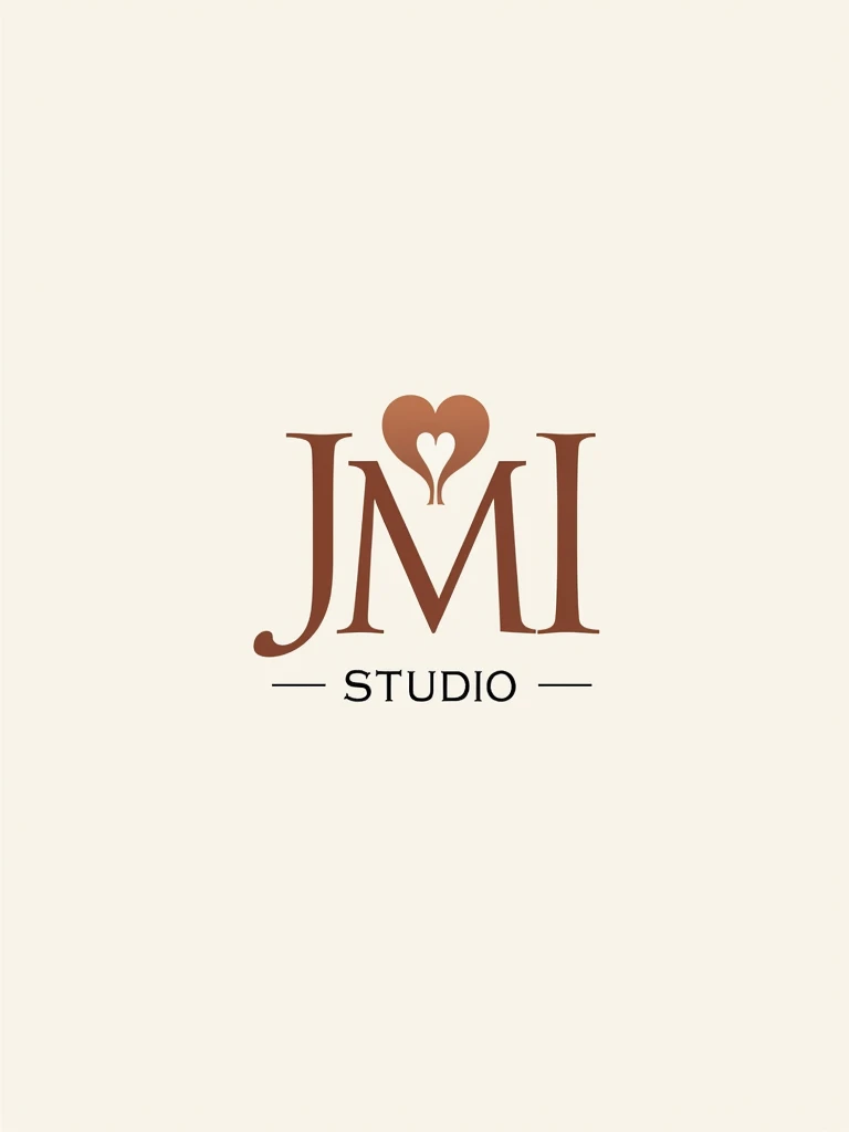 Aqui está o prompt atualizado:
"Create a logo exactly like the provided image, using the same copper color, font style, and layout. The only change should be to replace the letters 'ju' with 'JM'. Keep the word 'STUDIO' and all other design elements, including the arcs and the heart, exactly as they are in the original."
