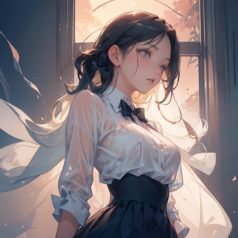 Anime Waifu beautiful detailed eyes, beautiful detailed lips, extremely detailed eyes and face, longeyelashes, 1girl, sensual, young woman, medium , beautiful feminine face, nice thighs, slim, sexy, eic, bel clothes, perfect body, cinematic lighting and framing, (best quality,4k,8k,highres,masterpiece:1.2),ultra-detailed,digital painting,portrait,glamorous,highly detailed,soft lighting,warm color tones masterpiece, High resolution, perfect face, Japan beauties, 30 years old, beautiful face, white background, high school student, skirt, embarrassed look, look at the camera, (top quality eyes), detailed texture, Look at me, Married woman, cool women, ((high resolution eyes)), hentai, from belle