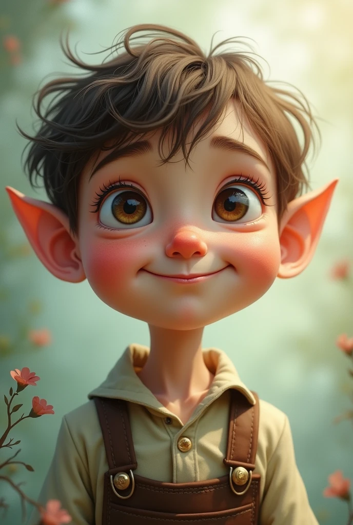 Boy with a rolled up nose