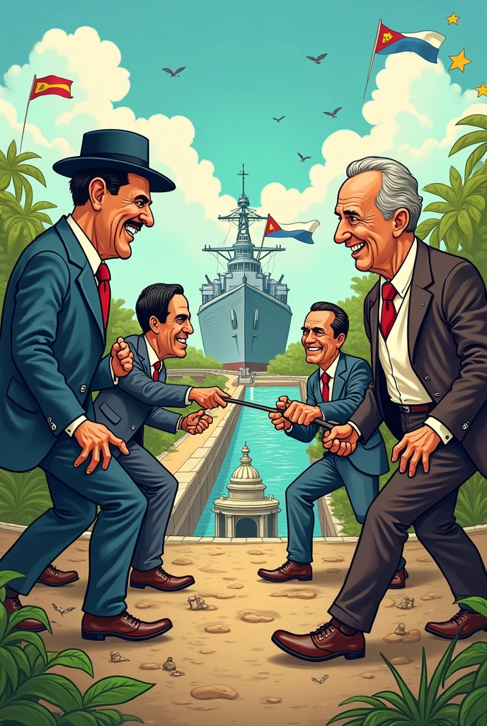 Cartoon about the separation of Panama from Colombia