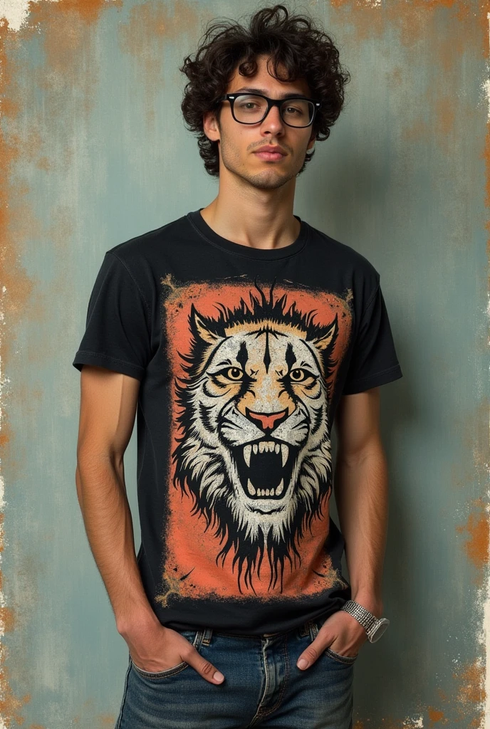 Tee-shirt de marque Asocial style vintage avec une grande illustration
