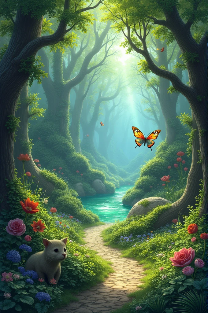 An enchanted garden.
