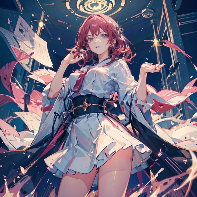 Anime Waifu beautiful detailed eyes, beautiful detailed lips, extremely detailed eyes and face, longeyelashes, 1girl, sensual, young woman, medium breasts, beautiful feminine face, nice thighs, slim, sexy, erotic, beautiful clothes, perfect body, cinematic lighting and framing, (best quality,4k,8k,highres,masterpiece:1.2),ultra-detailed,digital painting,portrait,glamorous,highly detailed,soft lighting,warm color tones masterpiece, High resolution, perfect face, Japan beauties, 30 years old, beautiful face, white background, high school student, skirt, embarrassed look, look at the camera, (top quality eyes), detailed texture, Look at me, Married woman, cool women, ((high resolution eyes)), hentai, from below angle 
