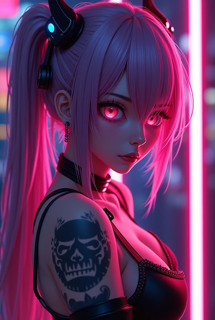 Neon anime sexy lady sexy neon lips sexy neon eyes sexy neon tattoos sexy anime warrior secy neon hairs