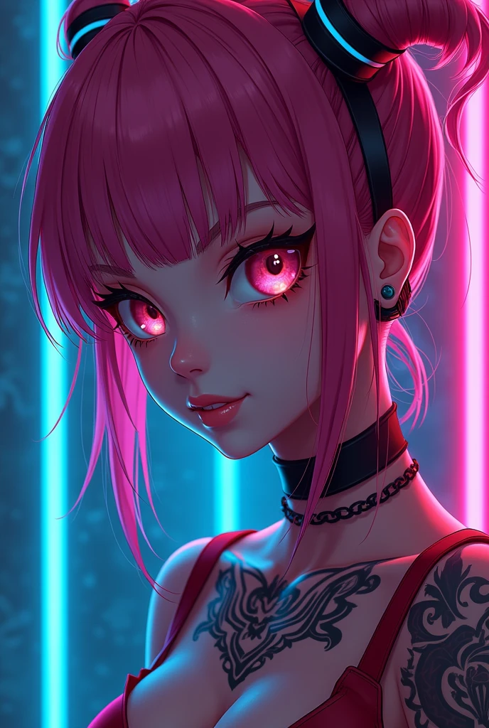 Neon anime sexy lady sexy neon lips sexy neon eyes sexy neon tattoos sexy anime warrior secy neon hairs