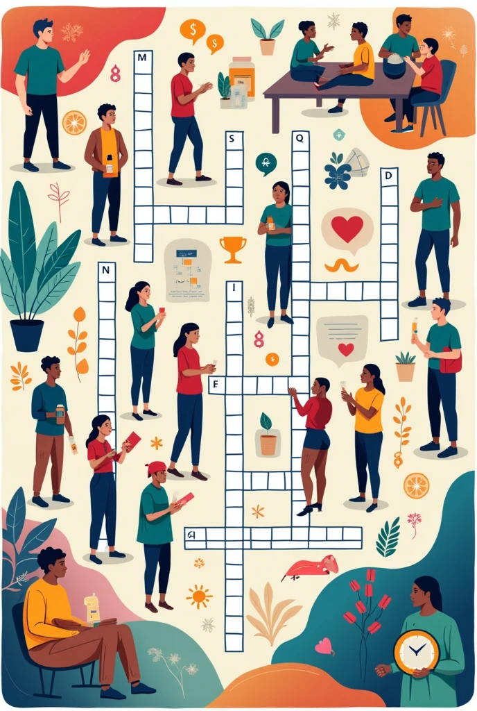 Can you make me a crossword puzzle with the following words 1. Unhealthy behaviors 2. Nutrition 3. Exercise 4. Substance Abuse 5. Stress 6. Sleep deprivation 7. Smoking 8. Alcohol consumption 9. Sedentary lifestyle 10, Body Image 11. Disease prevention 12. Lifestyle Choices 13. Risk factors 14. Public Health 15. awareness
