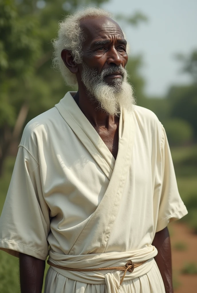 elderly man, africana, dressed in white