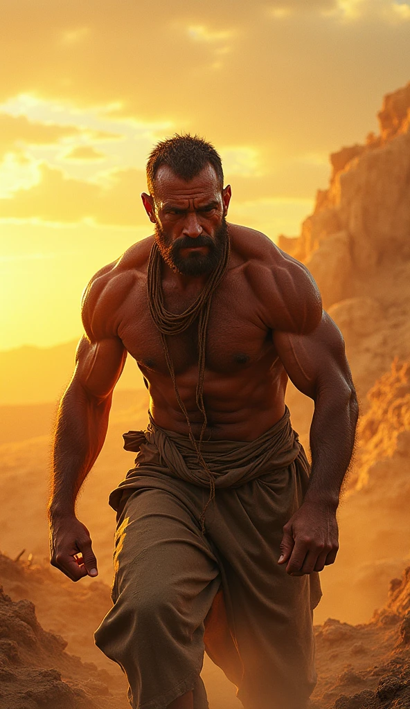 A man is working under the hot sun