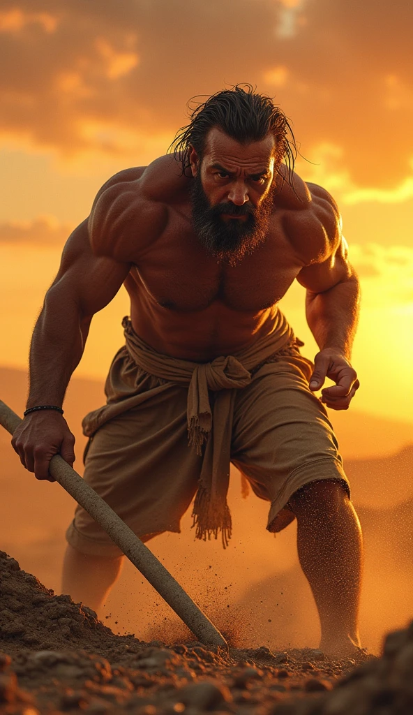 A man is working under the hot sun