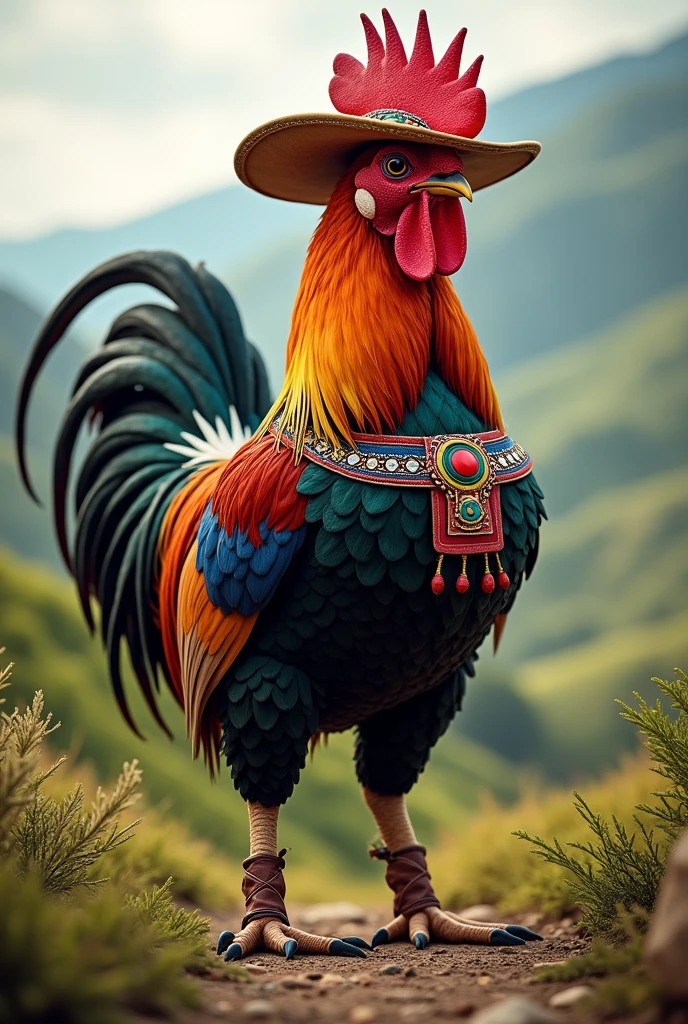 Rooster in huaso attire Chile