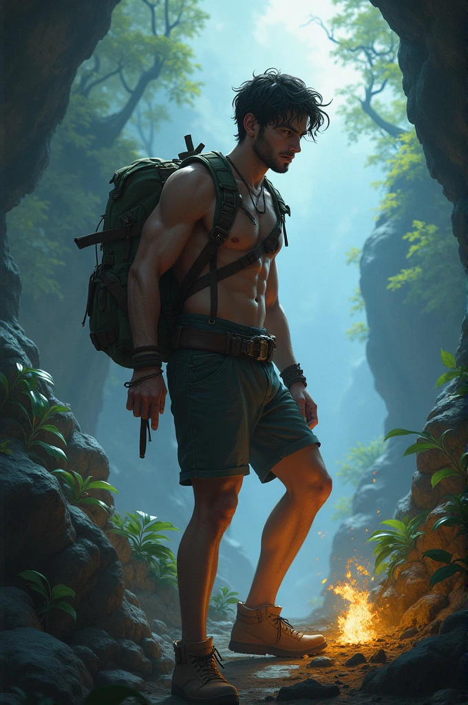 Young man searching for a gem