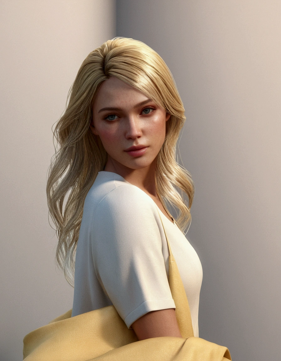 realistic face, blonde hair, 4k