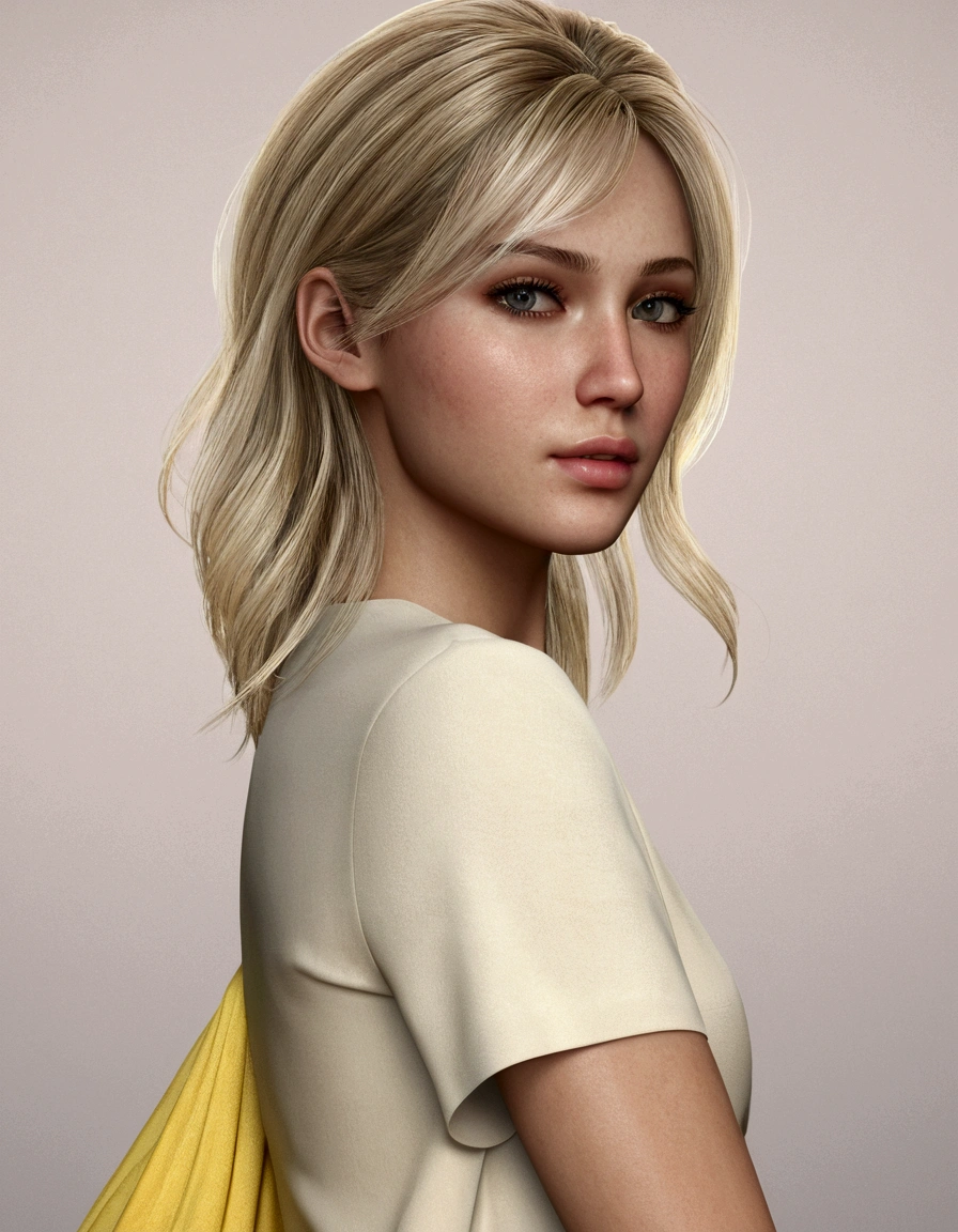 realistic face, blonde hair, 4k