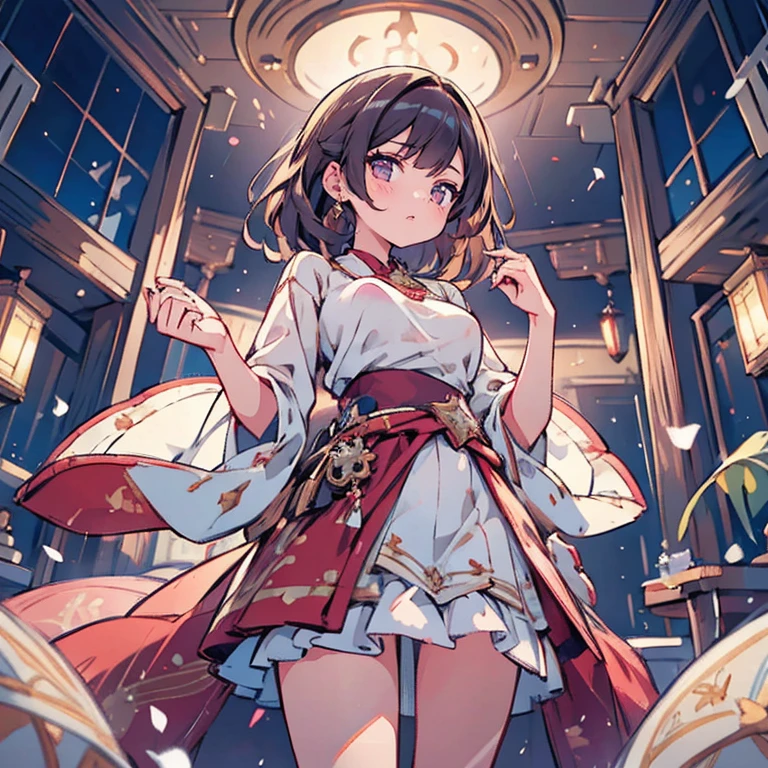 Anime Waifu beautiful detailed eyes, beautiful detailed lips, extremely detailed eyes and face, longeyelashes, 1girl, sensual, young woman, medium breasts, beautiful feminine face, nice thighs, slim, sexy, erotic, beautiful clothes, perfect body, cinematic lighting and framing, (best quality,4k,8k,highres,masterpiece:1.2),ultra-detailed,digital painting,portrait,glamorous,highly detailed,soft lighting,warm color tones masterpiece, High resolution, perfect face, Japan beauties, 30 years old, beautiful face, white background, high school student, skirt, embarrassed look, look at the camera, (top quality eyes), detailed texture, Look at me, Married woman, cool women, ((high resolution eyes)), hentai, from below angle 
