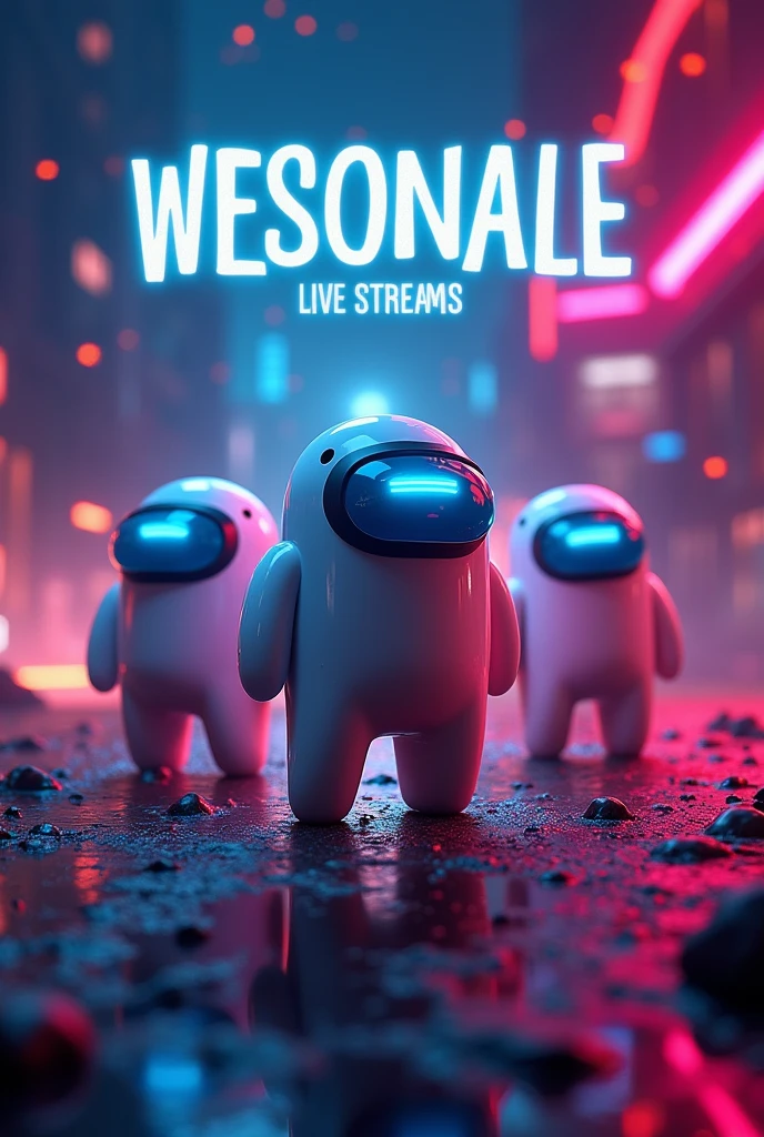 I want an advertising post for social networks with a striking background with the image of the among us game and with a text that says: Today in stream playing with followers and at the end he says: Do not miss it