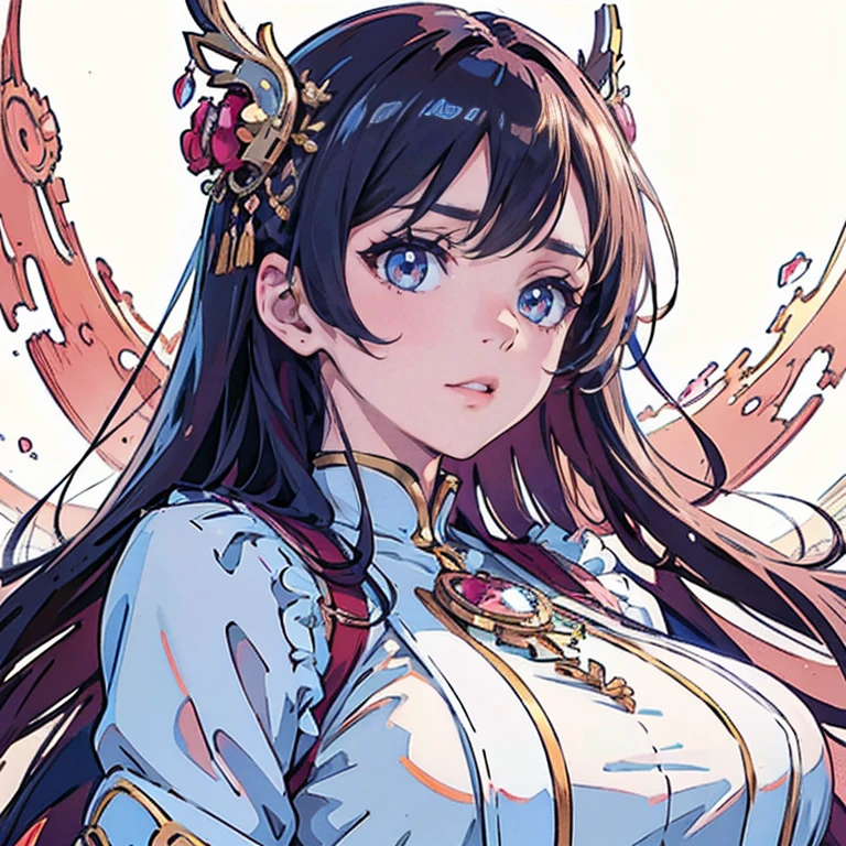 Anime Waifu beautiful detailed eyes, beautiful detailed lips, extremely detailed eyes and face, longeyelashes, 1girl, sensual, young woman, medium breasts, beautiful feminine face, nice thighs, slim, sexy, erotic, beautiful clothes, perfect body, cinematic lighting and framing, (best quality,4k,8k,highres,masterpiece:1.2),ultra-detailed,digital painting,portrait,glamorous,highly detailed,soft lighting,warm color tones masterpiece, High resolution, perfect face, Japan beauties, 30 years old, beautiful face, white background, high school student, skirt, embarrassed look, look at the camera, (top quality eyes), detailed texture, Look at me, Married woman, cool women, ((high resolution eyes)), hentai, from below angle