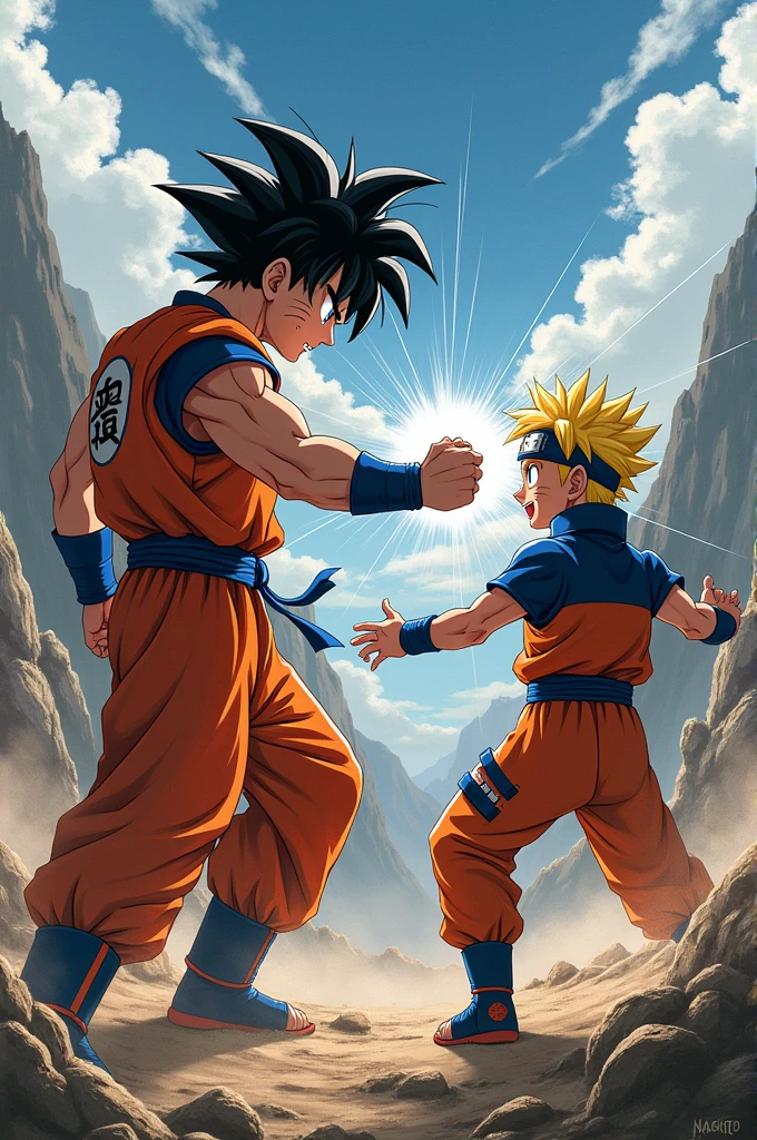 Crea a Goku versus Naruto