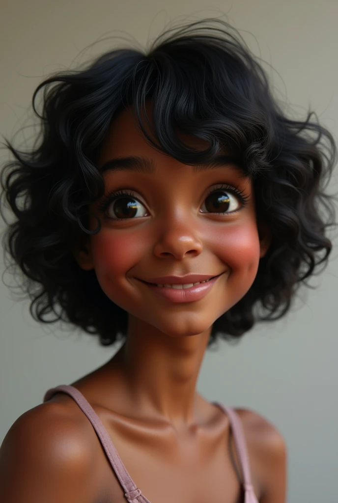 young build fat black hair round face brown skin
