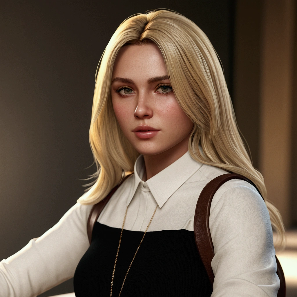 realistic face, blonde hair, 4k