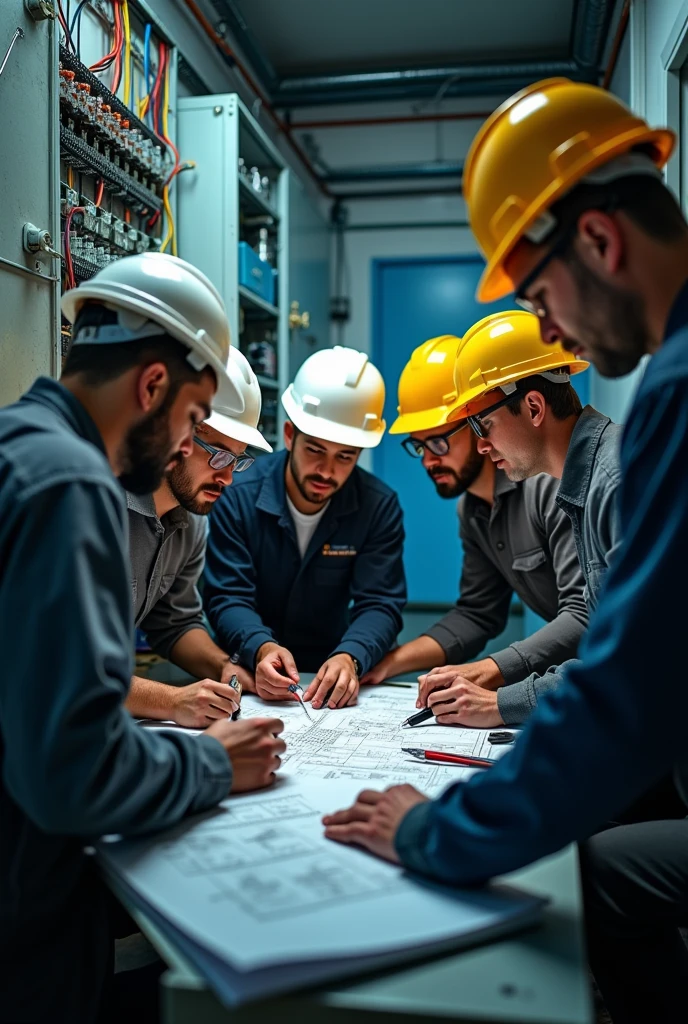 You can create an image to be the cover photo of my WhatsApp group?

The group is about an Instrumentation project, Residential Electrical Measurements and Installations. We are Team 5.