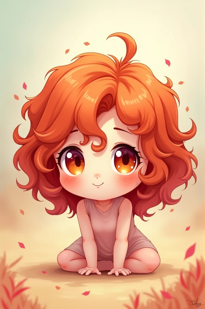 Peliroja colocho chibi