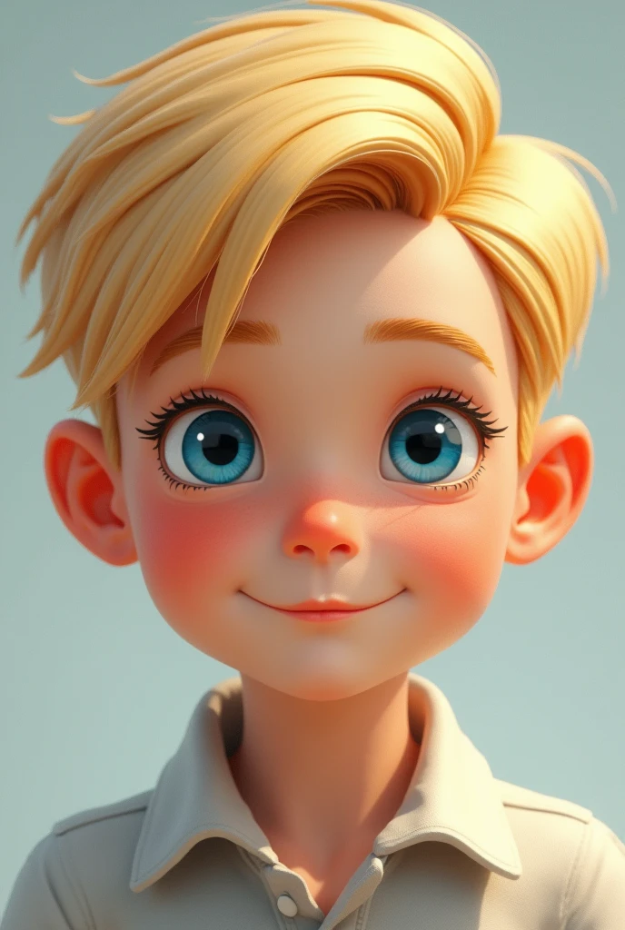   boy with blonde hair with blue eye The side-parted comb-over