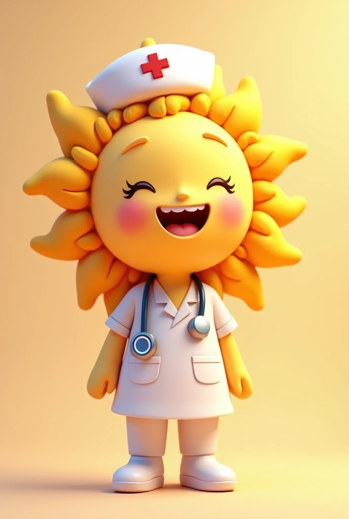 Friendly male sun animated nurse