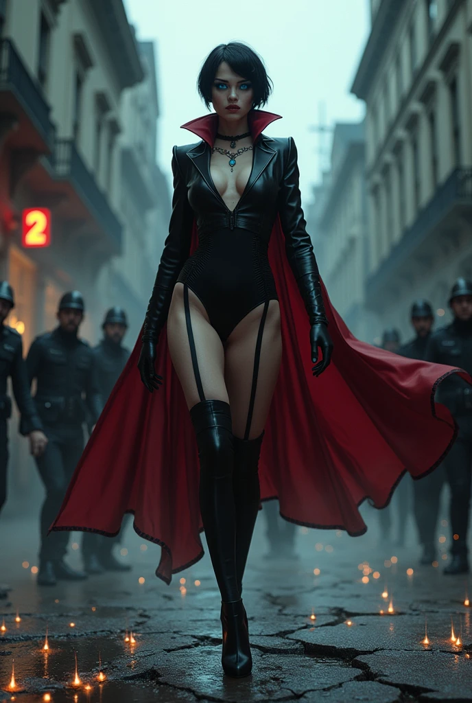 ultra detailed, a solo beautiful asian girl, big tits, sexy ripped batman outfit, black slime, detailed, pretty, (dark city background), (night sky), black ripped corset detailed dress, (masterpiece), (good anatomy), ( spiderman venom mask), black hood, ((her clothes are burning in spots and her breasts are visible)), high heels, detailed head, ((venom))