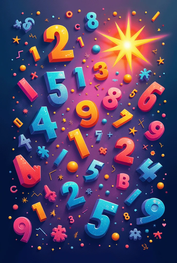 Cover for a book about numbers in English, alphabet, alphabet, etc.